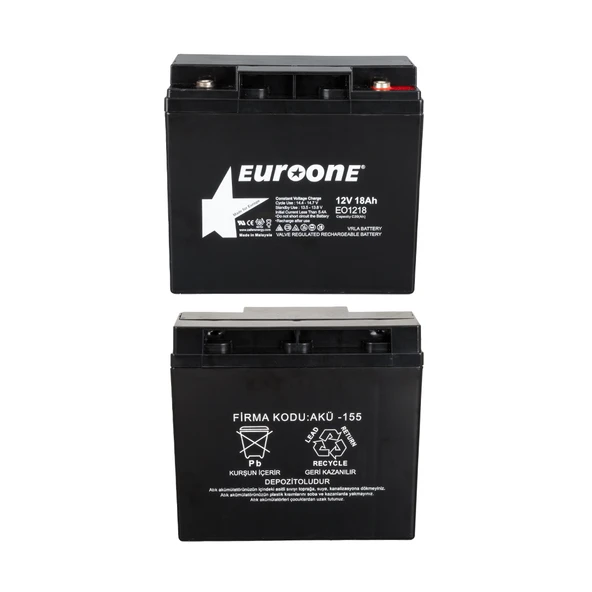 Euroone EO1218 12 Volt 18 Amper Bakımsız Kuru AGM Akü - 2