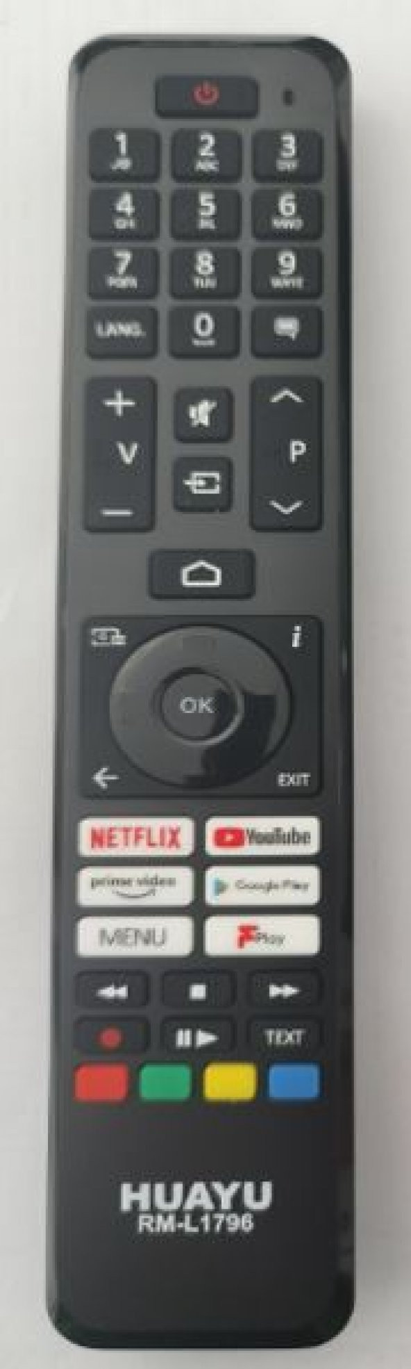 Huayu RM-L1796 Netflix-Youtube-Prime Video-Google Play- Menu-TV3 Play Tuşlu Vestel Universal Lcd Led Tv Kumanda