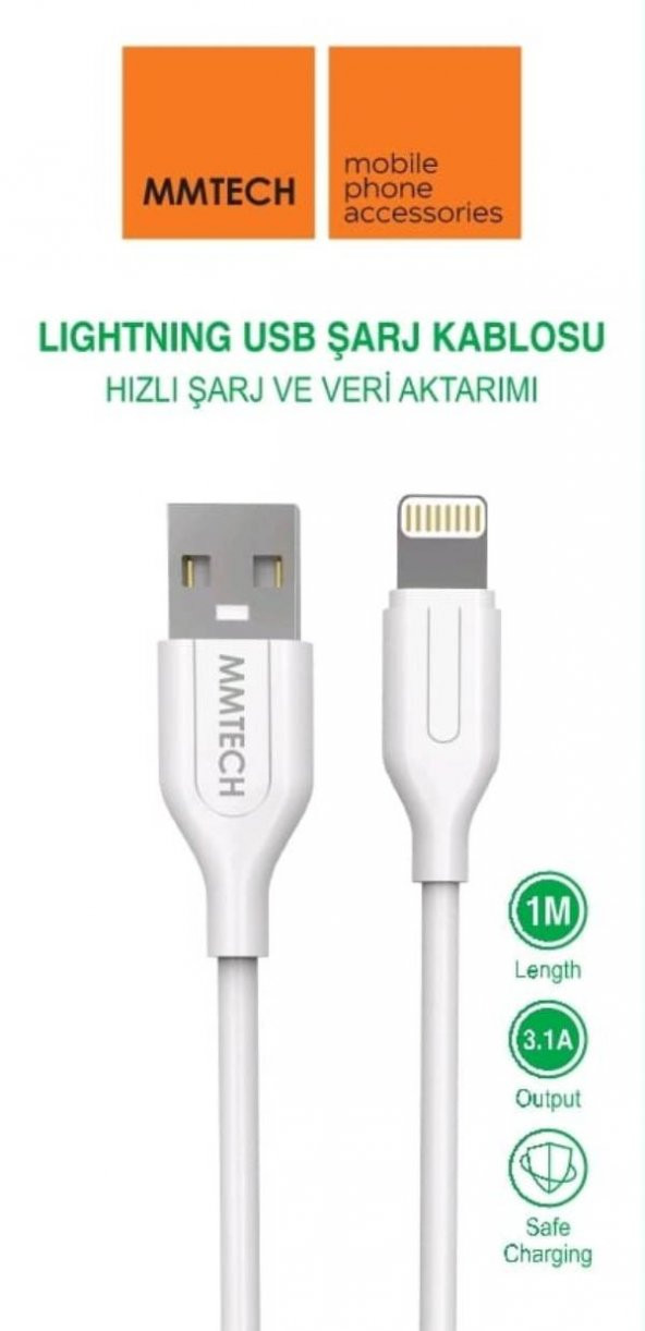 IPHONE USB ŞARJ VE VERİ KABLOSU 1 METRE