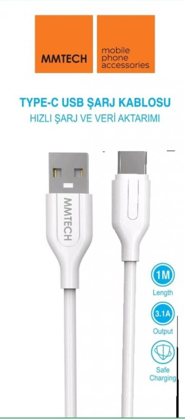 TYPE-C USB ŞARJ VE VERİ KABLOSU 1 METRE