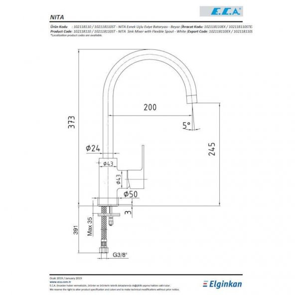 E.C.A Nita Esnek Uçlu Eviye Bataryası Siyah 102118109 - 2