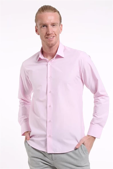İntersivin Erkek Slim Fit Uzun Kollu Pamuklu Erkek Gömlek