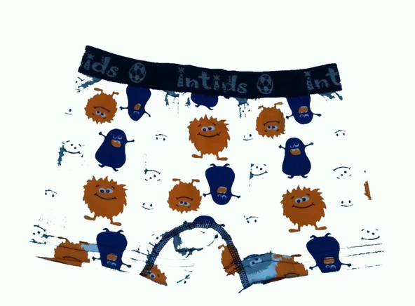 12 li Paket İntimo Kids Erkek Çocuk Desenli Likralı Boxer - Resim 4