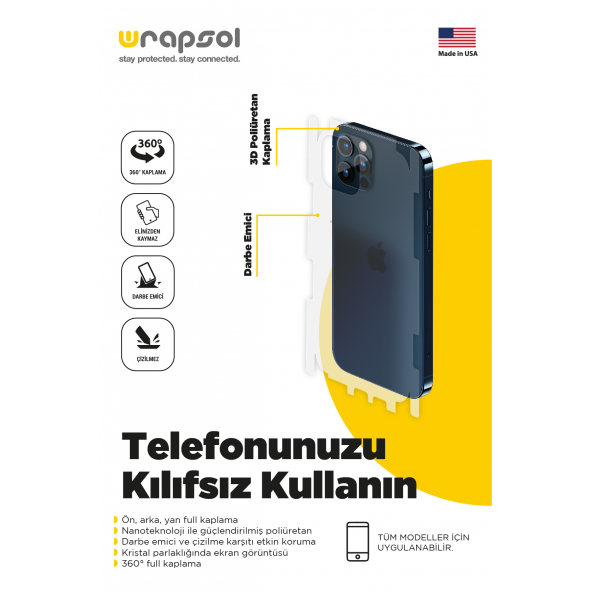 iPhone 15 Pro Arka ve Yan Koruyucu Poliüretan Film - Resim 3