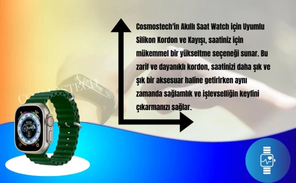 Cosmostech Akıllı Saat Watch için Uyumlu 42MM 44MM 45MM 49MM 1/2/3/4/5/6/se/7/8/ultra Akıllı Saat Silikon Kordon ve Kayışı Koyu Lacivert - 7