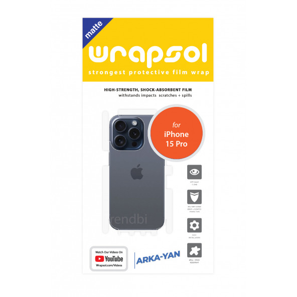 iPhone 15 Pro Mat Arka ve Yan Koruyucu Poliüretan Film - 2