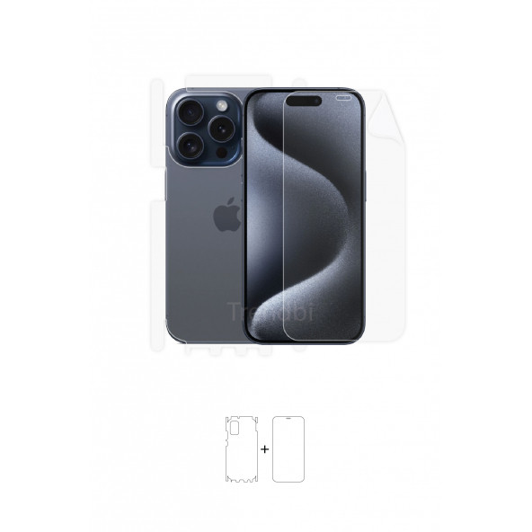 iPhone 15 Pro Full Body 360 Derece Tam Kaplama Poliüretan Film ürün görseli