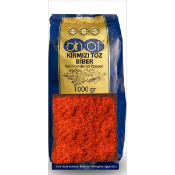 TOZ BİBER KIRMIZI TATLI (1*1 KG) BİNOT X 20 Adet - 1 Koli