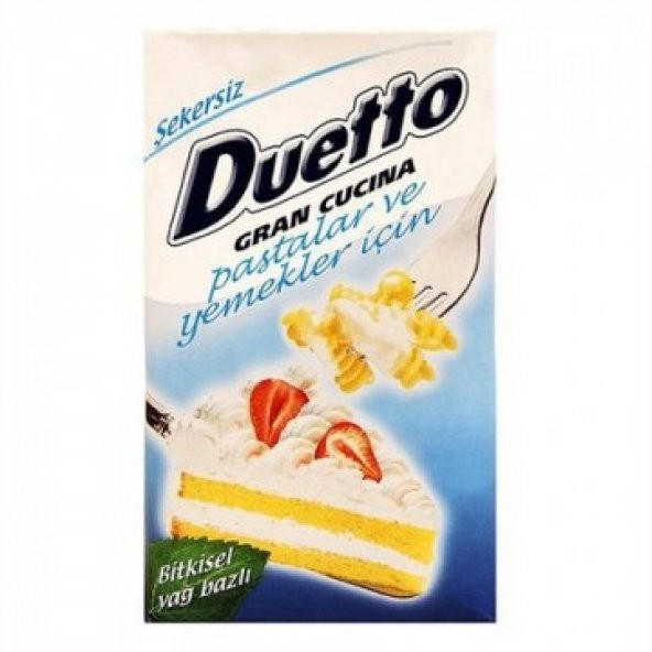 Duetto Bitkisel Krema Şekersiz 1 Lt.