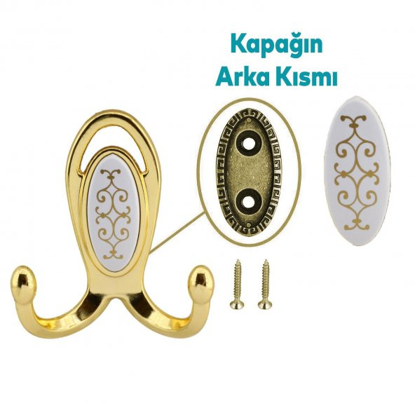 Metax Uzay Askı Vestiyer Duvar Askısı Metal Dolap Elbise Askılığı Altın Beyaz Altın Kapak - 3