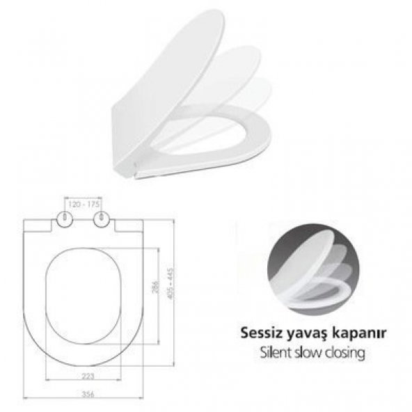 Nkp Slim İnci Yavaş Kapanan Amortisörlü Klozet Kapagı Kapak 0338 - 2