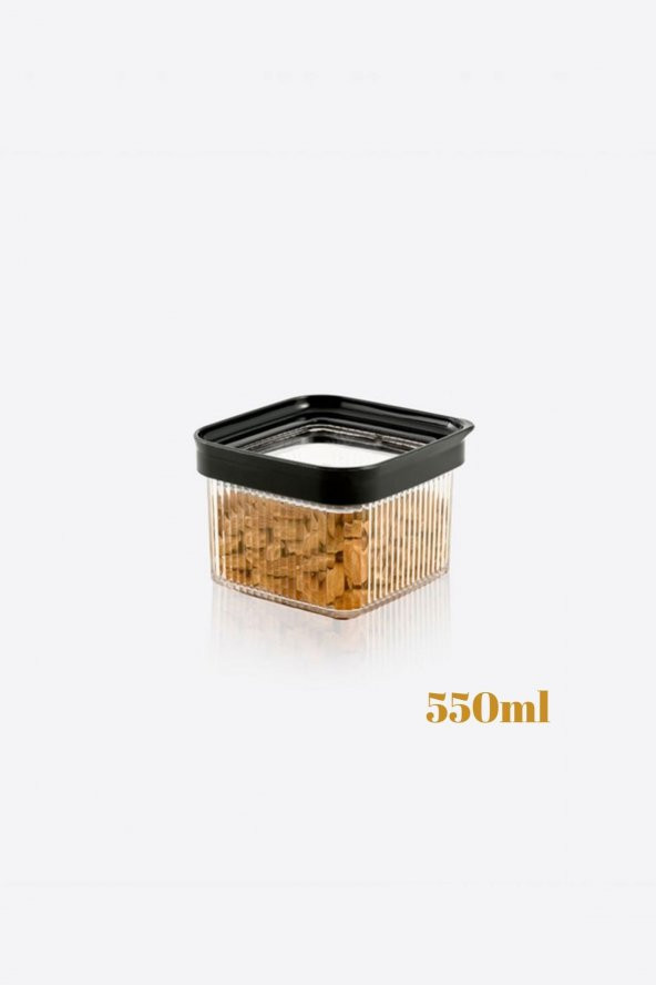 Siyah Lux Line Plus Erzak Saklama Kabı 550 ml