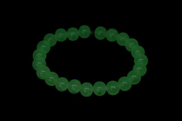 Küre Kesim Gece Yanan Işıklı Fosforlu Toz Kehribar Bileklik Kedi Gözü Toptan Beyisa Bileklik - 2