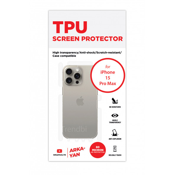 iPhone 15 Pro Max Arka Ve Yan Koruyucu Tpu Film - Resim 2