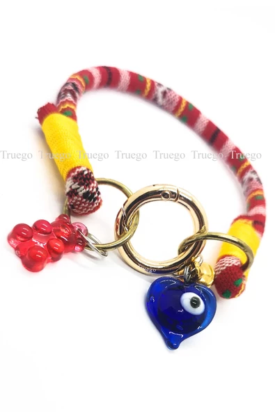 Zilli Kedi Köpek Boyun Tasması Bohem Kedi Kolyesi Yaylı Kilit - Kırmızı - 2