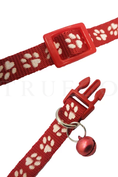 Pati Desen Kedi ve Köpek Boyun Tasması - Kırmızı - 5