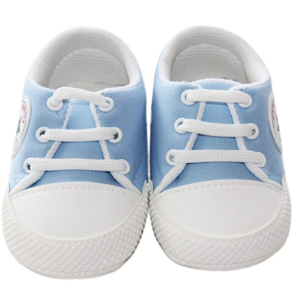 Erkek Bebek Mavi Bağcıklı Bebek Ayakkabı