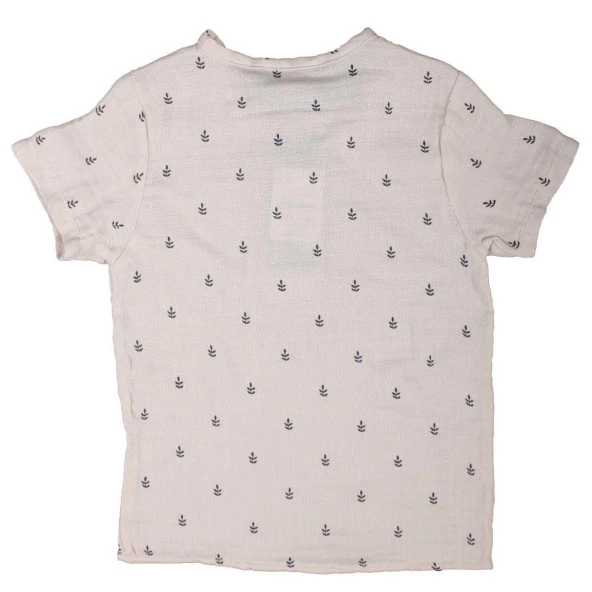 Erkek Çocuk Bej Siyah Yaprak Baskılı Müslin 2'li Takım - 4