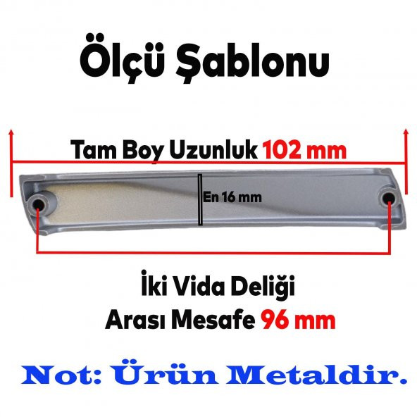 Mobilya Mutfak Çekmece Dolap Kapak Kulpu Kulbu 96 mm Mat Krom Kulp - 2
