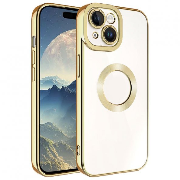 Vendas iPhone 15 Plus Uyumlu Omega Serisi Kamera Korumalı Logo Gösteren Fit Silikon Kılıf