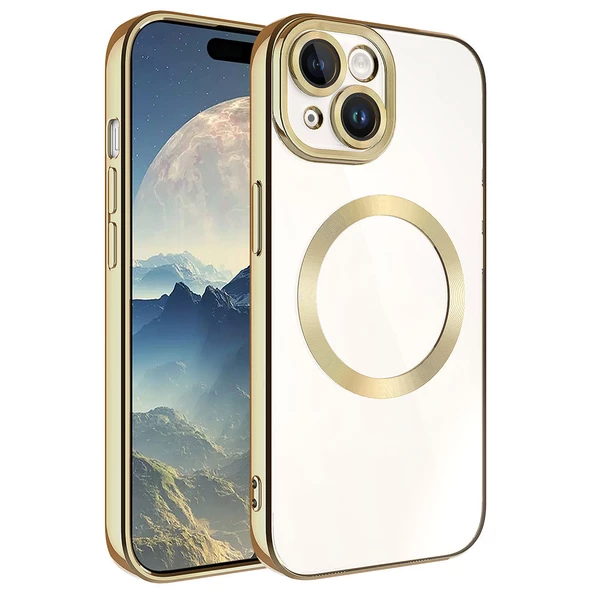 Vendas iPhone 15 Uyumlu Veve Serisi Wireless Şarj Destekli Kamera Lens Korumalı Magic Smooth Silikon Kılıf