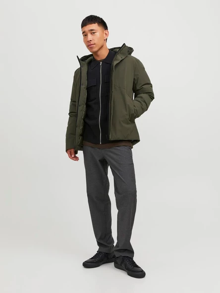 JACK JONES Erkek Rüzgar Geçirmez Kapüşonlu Mont 12238720 - 3