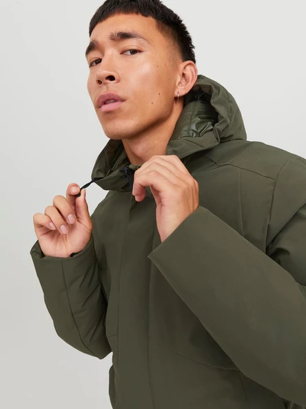 JACK JONES Erkek Rüzgar Geçirmez Kapüşonlu Mont 12238720 - 6