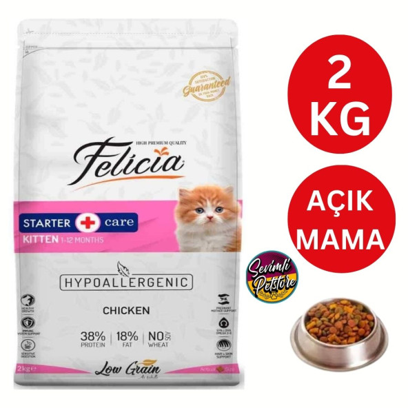 Felicia Az Tahıllı 2 Kg Açık Kitten Yavru Tavuklu Hypoallergenic Kedi Maması