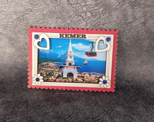 Magnet Kalp Kule Martı Yelken Turistik Buzdolabı Süsü Ahşap Magnet Mıknatıslı Hediyelik Eşya