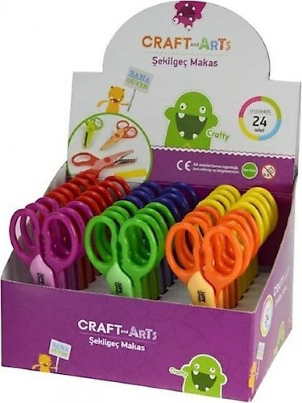 Craft & Arts Şekilgeç Makas 5,25 24 Lü Stant U1039 Krs