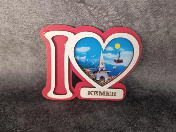 Magnet Kalp Dümen Gemi Kule Yelken Buzdolabı Süsü Ahşap Magnet - 1