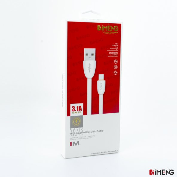 İmeng Xiaomi Poco X3 Gt 3.1A UsbA to Type-C Data ve Hızlı Şarj Kablosu Beyaz - 6
