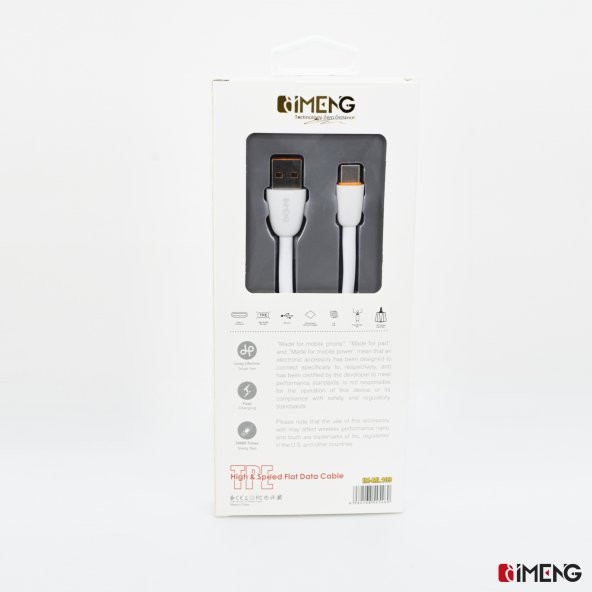 İmeng Xiaomi Poco M2 Pro 3.1A UsbA to Type-C Data ve Hızlı Şarj Kablosu Beyaz - 7