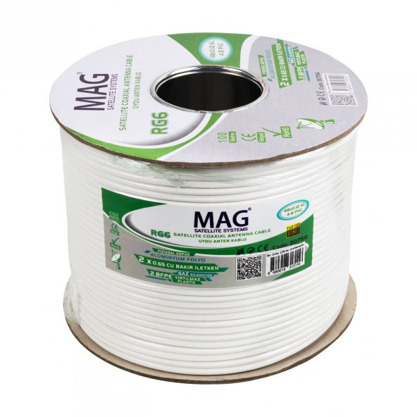 MAG RG59 FA MİNİ DUAL BİTİŞİK 48 TEL ANTEN KABLOSU (100 METRE) - 2