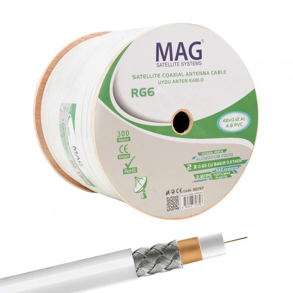 Mag RG59 Fa Mini Dual Bitişik Kablo 300 Mt - 4