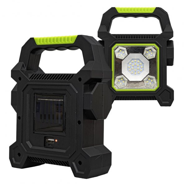 Powermaster JY-258C 3 Kademeli̇ Şarjlı Çok Fonksiyonlu Solar Işıldak - 2
