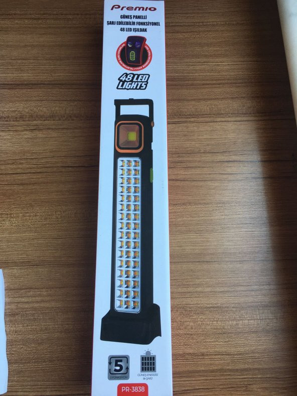 Premio PR-3838 2 Watt Cob Ledli + 48 Ledli̇ Solar Şarjlı Işıldak