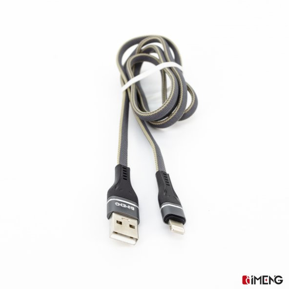 İmeng Apple İphone 12 Pro Max 3.1A UsbA to Lightning Örgülü Data ve Hızlı Şarj Kablosu Gri - 4