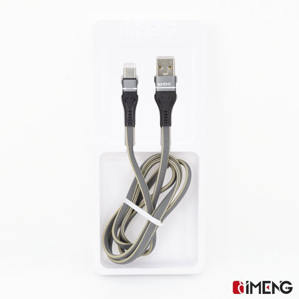 İmeng Xiaomi Mi 11 Lite 4G 3.1A UsbA to Type-C Örgülü Data ve Hızlı Şarj Kablosu Gri - 5