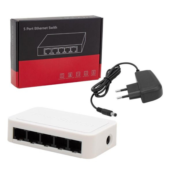 POWERMASTER PM-17647 5 PORT 10/100 MBPS ETHERNET SWITCH - 6