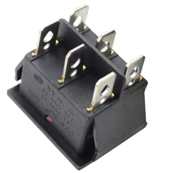 Tekli Soba Anahtarı 6 Pin Geniş Işıklı (On-Off) IC-105 - 4