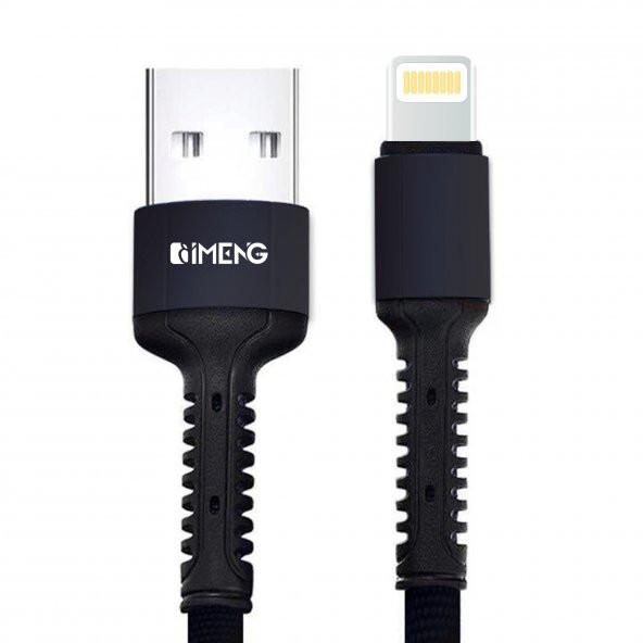 İmeng Apple İphone 13 Pro 3A UsbA to Lightning Pro Braided Data ve Hızlı Şarj Kablosu Siyah