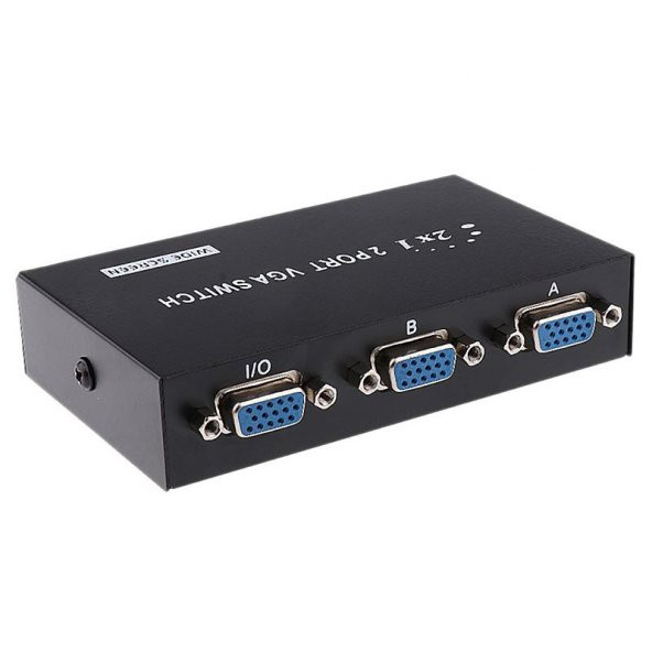 Powermaster PM-4263 2 Port Giriş 1 Çıkış Manuel VGA Splitter Toplayıcı Switch (2 PC 1 Ekran) - Resim 2