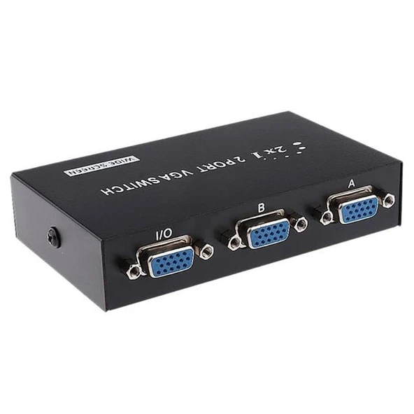 Powermaster PM-4263 2 Port Giriş 1 Çıkış Manuel VGA Splitter Toplayıcı Switch (2 PC 1 Ekran) - Resim 6