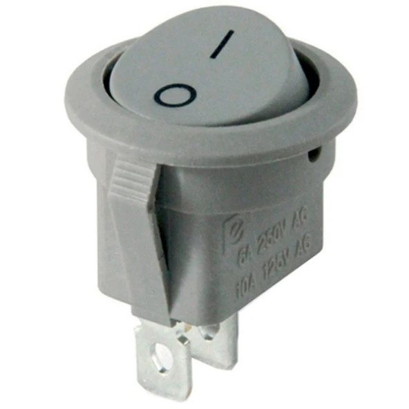 IC-133B Gri 2 Pinli Işıksız Yuvarlak Açma-Kapama Anahtarı - 2