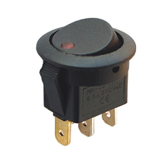 IC-132 Yuvarlak 3 Pinli 220 Volt Nokta Işıklı Açma-Kapama Anahtarı - 3