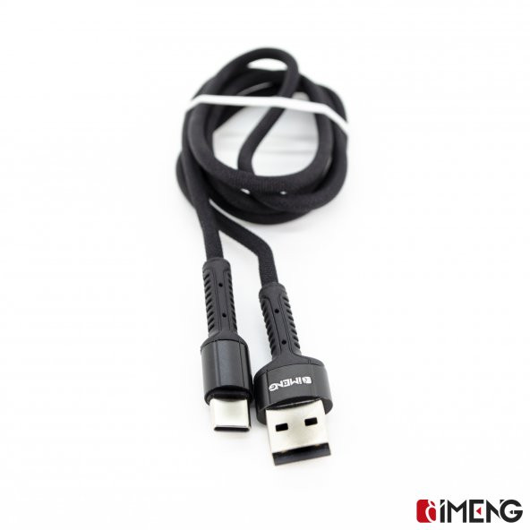 İmeng Huawei Mate X2 İle Uyumlu 3A UsbA to Type-C Pro Braided Örgülü Data ve Hızlı Şarj Kablosu Siyah - Resim 2