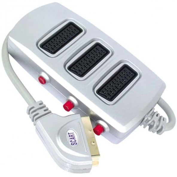 Scart Dağıtıcı 3 Lü Silver Butonlu - 2