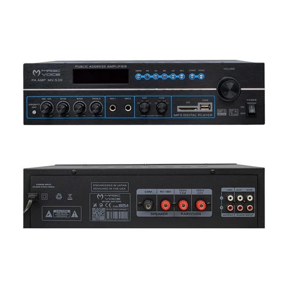 Magicvoice MV-530 120 Watt Usb-Sd-Bluetooth 2 Bölgeli Hat Trafolu Anfi - 5