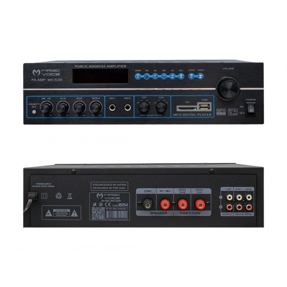 Magicvoice MV-530 120 Watt Usb-Sd-Bluetooth 2 Bölgeli Hat Trafolu Anfi - 2